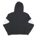 ADIDAS Womens Black & White Colourblock Pullover Hoodie UK 14 Cotton Blend