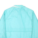 SHERWOOD Womens Blue Nylon Button Jacket L Lightweight Plain Button Closure