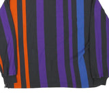 CROFT & BARROW Mens Black & Purple & Orange Striped Long Sleeve Polo Shirt L