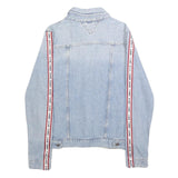 TOMMY JEANS Womens Blue Denim Jacket L Cotton Button Plain Classic Fit Casual