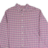 RALPH LAUREN Mens Pink & Blue Check Shirt XL Cotton Blend Button Down Collar