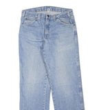 DICKIES Womens Jeans Blue Regular Straight Denim Medium W32 L32 Cotton Blend Zip