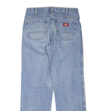 DICKIES Womens Jeans Blue Regular Straight Denim Medium W32 L32 Cotton Blend Zip
