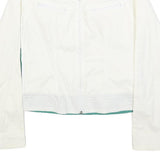NIKE Womens White & Green Outdoor Jacket S Cotton Blend Woven Plain Zip Long