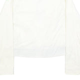 NIKE Womens White & Green Outdoor Jacket S Cotton Blend Woven Plain Zip Long