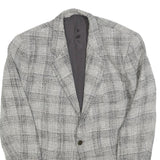 UMBERTO GINOCCHIETTI Mens Grey Linen Blend Classic Jacket M Woven Button Closure