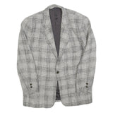 UMBERTO GINOCCHIETTI Mens Grey Linen Blend Classic Jacket M Woven Button Closure