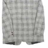 UMBERTO GINOCCHIETTI Mens Grey Linen Blend Classic Jacket M Woven Button Closure