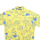 GENERRA COLLECTION Mens Yellow & Blue Pattern Cotton Shirt M Summer Casual