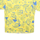 GENERRA COLLECTION Mens Yellow & Blue Pattern Cotton Shirt M Summer Casual
