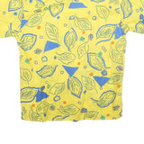 GENERRA COLLECTION Mens Yellow & Blue Pattern Cotton Shirt M Summer Casual