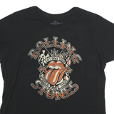ROLLING STONES Womens Black Graphic T-Shirt 2XL Short Sleeve Round Neck Band