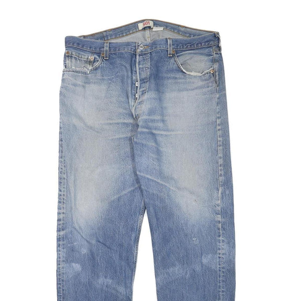 LEVI'S 501 Mens Jeans Blue Regular Straight Denim Light W38 L33 Classic Button