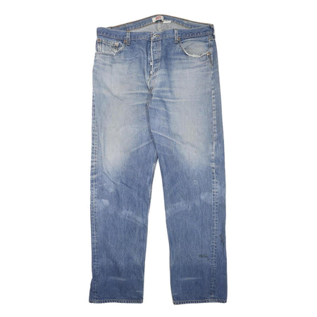 LEVI'S 501 Mens Jeans Blue Regular Straight Denim Light W38 L33 Classic Button