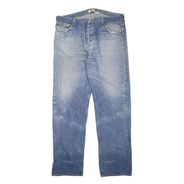 LEVI'S 501 Mens Jeans Blue Regular Straight Denim Light W38 L33 Classic Button