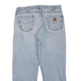 CARHARTT Mens Regular Fit Light Blue Denim Jeans W36 L30 Workwear Zip Closure