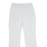 VANILIA Womens Cotton Blend White Regular Fit Straight Leg Trousers W28 L34