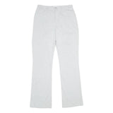 VANILIA Womens Cotton Blend White Regular Fit Straight Leg Trousers W28 L34