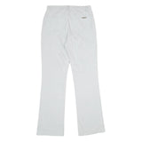 VANILIA Womens Cotton Blend White Regular Fit Straight Leg Trousers W28 L34