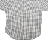 TOMMY HILFIGER Mens Grey & White Check Shirt L Button Down Collar Short Sleeve