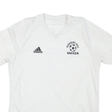 ADIDAS Mens White Pleasant Hill Soccer Graphic T-Shirt L Short Sleeve V-Neck