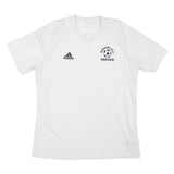 ADIDAS Mens White Pleasant Hill Soccer Graphic T-Shirt L Short Sleeve V-Neck