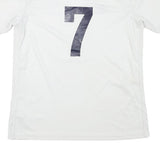 ADIDAS Mens White Pleasant Hill Soccer Graphic T-Shirt L Short Sleeve V-Neck