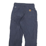 CARHARTT Mens Blue Relaxed Straight Trousers W28 L30 Workwear Zip Closure