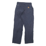 CARHARTT Mens Blue Relaxed Straight Trousers W28 L30 Workwear Zip Closure