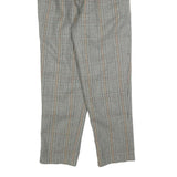Womens Regular Fit Check Grey Trousers W25 L25 Stylish Classic Zip Closure