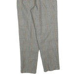 Womens Regular Fit Check Grey Trousers W25 L25 Stylish Classic Zip Closure