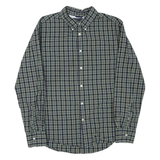 TOMMY HILFIGER Mens Green Check Shirt L Button-Down Collar Long Sleeve Cotton