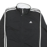 ADIDAS Womens Black & White Classic Zip Up Polyester Blend Track Jacket L