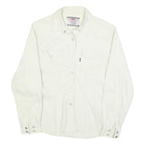 LEVI'S Womens White Shirt M Cotton Blend Button Up Long Sleeve Casual