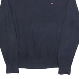 TOMMY HILFIGER Mens Navy Plain Cotton Crew Neck Basic Knit Jumper M Classic