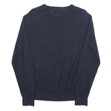 TOMMY HILFIGER Mens Navy Plain Cotton Crew Neck Basic Knit Jumper M Classic