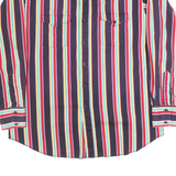 PANHANDLE SLIM Mens Blue & Red & Cream & Green & Yellow Striped Shirt 2XL Cotton