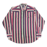 PANHANDLE SLIM Mens Blue & Red & Cream & Green & Yellow Striped Shirt 2XL Cotton