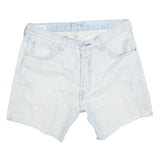 LEVI'S Womens Denim Blue Casual Shorts L W34 Distressed Cut-Off Classic Fit