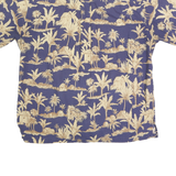 COOKE STREET Mens Blue & Beige Hawaiian Shirt L Cotton Casual Relaxed Fit