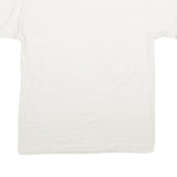 HANES Mens White & Red T-Shirt L Short Sleeve Crew Neck Cotton Casual