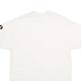 HANES Mens White & Red T-Shirt L Short Sleeve Crew Neck Cotton Casual