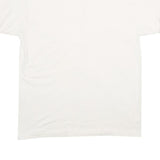 HANES Mens White & Red T-Shirt L Short Sleeve Crew Neck Cotton Casual