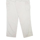 Womens White Cotton Regular Fit Straight Leg Trousers W33 L32 Utility Style