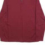 CALVIN KLEIN Mens Maroon Long Sleeve Plain Polo Shirt M Classic Fit
