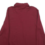 CALVIN KLEIN Mens Maroon Long Sleeve Plain Polo Shirt M Classic Fit