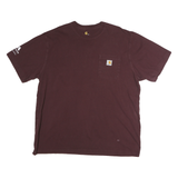CARHARTT Mens Maroon Chest Pocket Logo T-Shirt XL Short Sleeve Crew Neck
