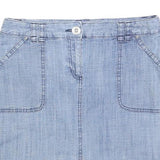 KAREN SCOTT Womens Blue Cotton Blend Mini Denim Style Skirt M Casual Summer Wear