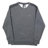 ADIDAS Mens Grey Cotton Blend Crew Neck S Sweatshirt Three Stripe Design