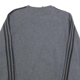 ADIDAS Mens Grey Cotton Blend Crew Neck S Sweatshirt Three Stripe Design
